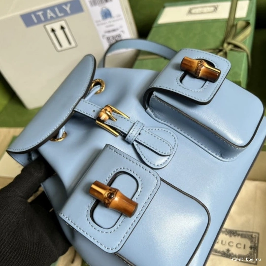First bag ru GUCCI small backpack Bamboo 0816